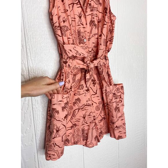 & OTHER STORIES Peach Tropical Pattern Romper US 4 - Picture 4 of 10